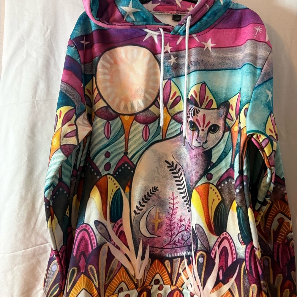 Source Unknown Multicolor Artistic Hoodie
